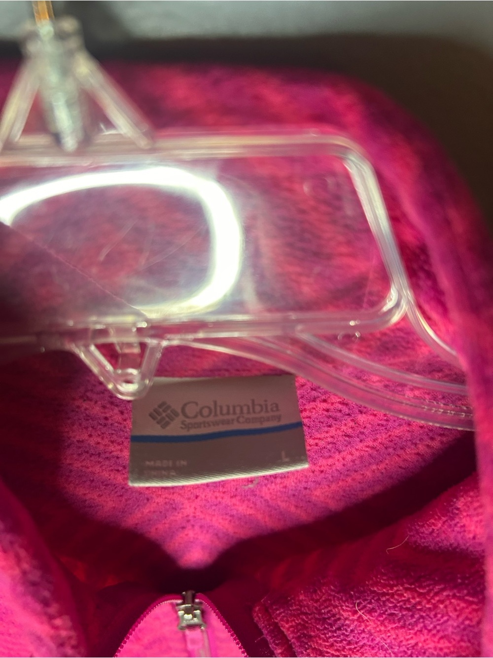 Columbia Girls Fleece Jacket Pink Geometric Print Full Zip Size Large 14/16 - Picture 6 of 9